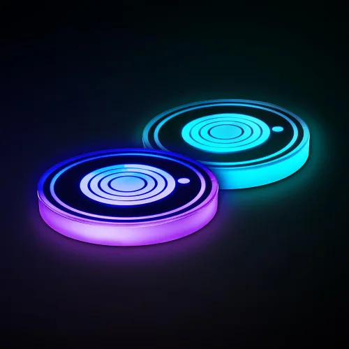 Vista 7 de Monster - Luces LED multicolor para portavasos de automóvil, paquete de 2 posavasos inteligentes que cambian de color, sensores inteligentes Xtreme