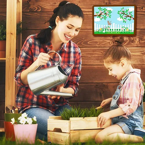 Vista 4 de GLOBLELAND Juego de troqueles de vallas de jardín para árboles y plantas, plantilla de estampado de flores de acero al carbono para hacer tarjetas