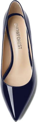 Vista 3 de Zapatos de tacón alto y grueso para mujer, con puntera puntiaguda, 3.3 pulgadas