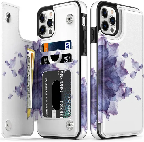 Vista 295 de LETO para iPhone 15 Pro Funda tipo cartera - Tapa tipo folio con patada - Diseños de moda - Tarjetero - Funda protectora para mujeres y niñas - 6.1