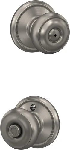 Vista 24 de SCHLAGE F10 GEO 716 Pomo de Puerta Georgiano, Cerradura de Paso para Pasillo y Armario, Bronce Envejecido (Paquete de 4)