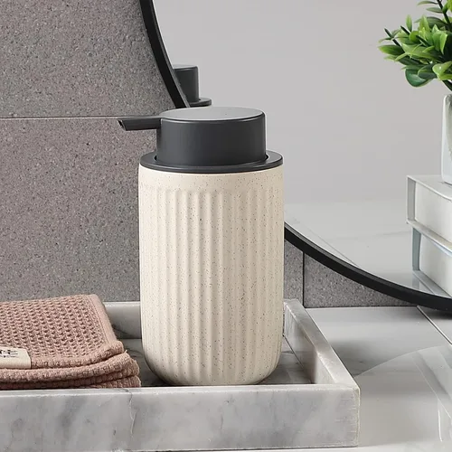 Vista 2 de Dispensador de jabón espumoso, dispensador de jabón líquido de espuma de cerámica para baño, dispensador de jabón de loción recargable de 12 onzas