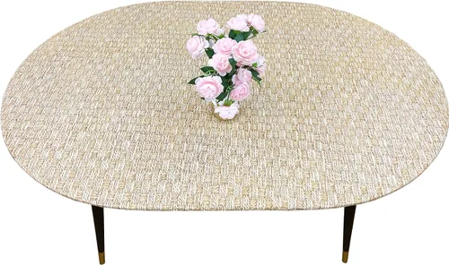 Vista 183 de LIBERECOO Mantel redondo de vinilo ajustable con reverso de franela, borde elástico, impermeable, resistente a las manchas, mantel lavable