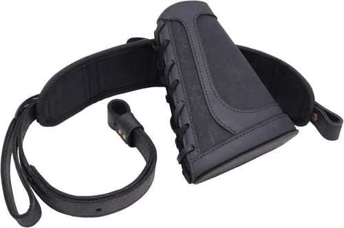 Vista 2 de Funda de cuero para escopeta de lona y 8 cartuchos redondos para calibre 12