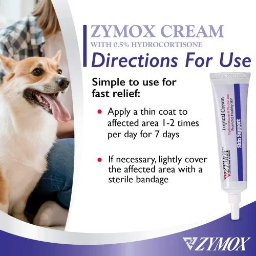Vista 12 de Zymox Crema tópica con hidrocortisona al 0.5% para perros y gatos, 1oz