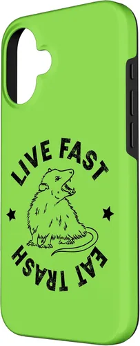 Vista 2 de iPhone 16 Funny Live Fast Eat Trash Possum Lover Case