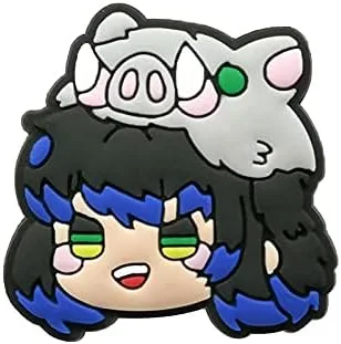 Vista 3 de 11 dijes para zapatos de anime Kimetsu no Yaiba Chibi, accesorios para zuecos de manga y zuecos de Demon Slayer Croc Charm para una variedad