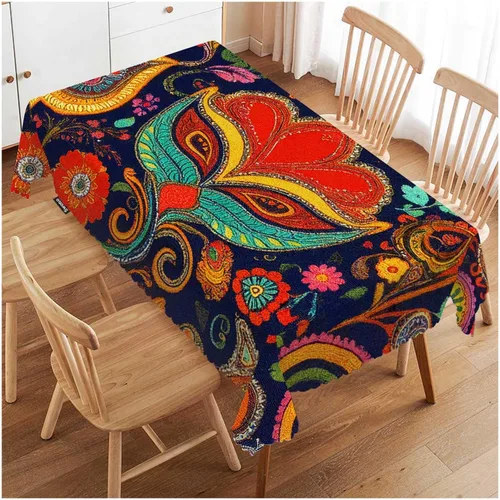Vista 10 de Swono - Mantel de mesa con flores de cereza retro en ramo de flores de almendra, mantel decorativo para cocina, comedor, café, fiesta, banquete