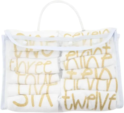 Vista 3 de kavkas Conjunto de body de una pieza para bebébebéniño pequeño, 12 unidades, juego de regalo para recién nacidos, 0-12 meses, 0-12 meses