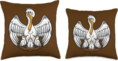 Vista 3 de Happy Catholics Pelican in Her Piety Catholic Symbols - Almohada tradicional de masa latina, 16 x 16 pulgadas, multicolor
