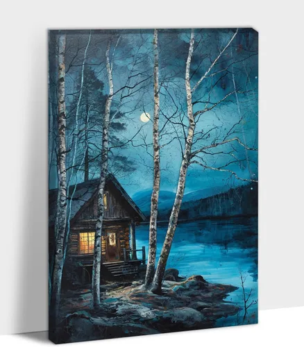 Vista 40 de UZMKM Lienzo decorativo de abedul para pared, pintura de bosque otoñal, imagen panorámica de paisaje, vista de la naturaleza amarilla, obra de arte