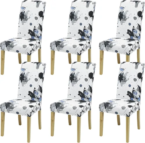 Vista 89 de Fundas para Sillas de Comedor, Juego de Fundas para Sillas de Comedor de 4 Piezas, Fundas Elásticas para Sillas de Cocina, Fundas para Sillas