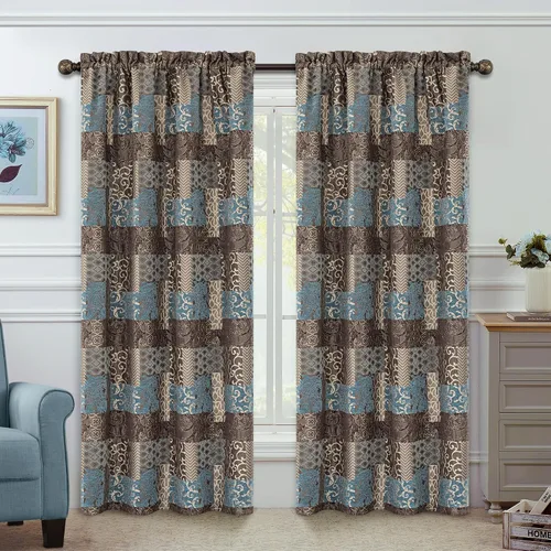 Vista 16 de Loom and Mill Cortinas negras de lujo para dormitorio, juego de 2 paneles Negro