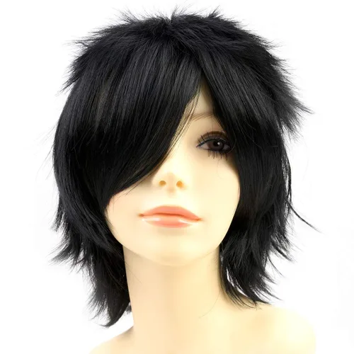 Vista 22 de Modernfairy Dark Orange Wig Short Anime Halloween Wigs for Men Women