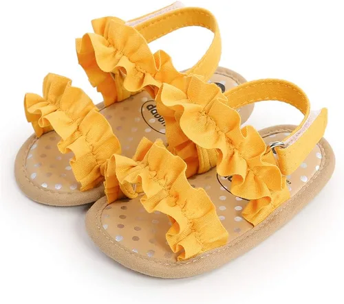 Vista 3 de Timatego Sandalias de verano para bebés y niñas con suela suave de flores, zapatos de vestir para cuna, recién nacidos, para recién nacidos