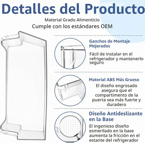 Vista 3 de W11239961 W10900538 WRS325SDHZ05 - Contenedor para puerta de refrigerador (derecha), paquete de 2