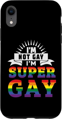 Vista 24 de iPhone 16 Im Not Gay Im Super Gay LGBTQ Pride Equality Rainbow Flag Case