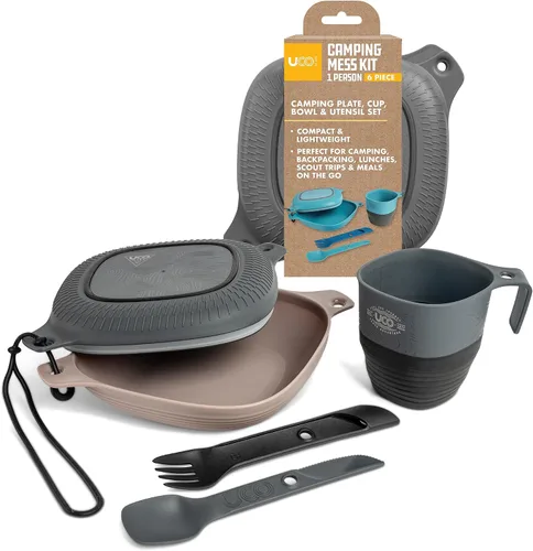 Vista 9 de UCO Kit de 6 piezas para acampar con cuenco, plato, taza de campamento y juego de utensilios Switch Spork
