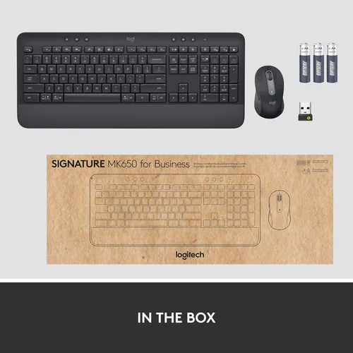 Vista 10 de Logitech Signature MK650 Combo para Negocios, Mouse y Teclado Inalámbricos, Logi Bolt, Bluetooth, SmartWheel, Certificado Globalmente, Grafito