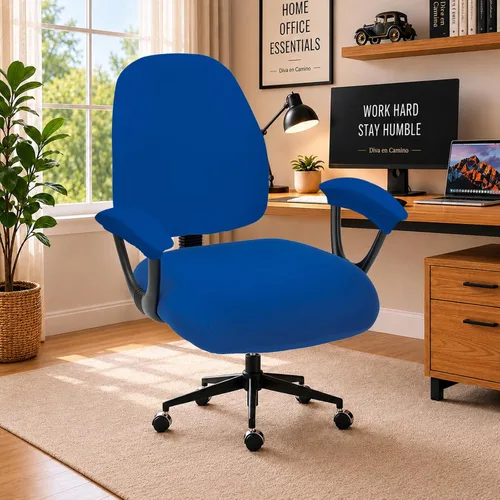 Vista 113 de Fundas elásticas resistentes al agua para sillas de computadora - Protectores lavables para respaldo giratorio y asiento para mascotas - Negro