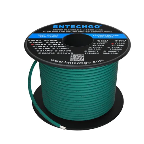Vista 25 de BNTECHGO Carrete de alambre de silicona calibre 12, 50 pies, color marrón, flexible, 12 AWG, alambre de cobre estañado trenzado