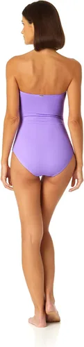 Vista 2 de Anne Cole - Traje de baño de una pieza con parte delantera plisada para mujer