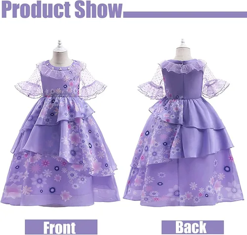 Vista 3 de ToBunm Isabela Costume for Girls Dress Outfit Cosplay Princess Tutu Dress Up for Halloween