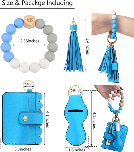 Vista 5 de BVGA Pulsera llavero de pulsera de silicona para mujer