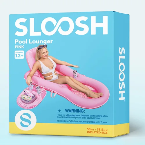 Vista 8 de SLOOSH Pool Floats Lounger Adult, Fabric Pool Floaties Lounge Convertible 2-in-1 Floating Water Floaty with Cup Holders Adjustable Backrest Recliner