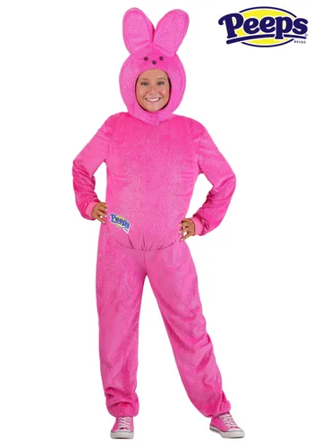 Vista 6 de Disfraz Adulto de Conejo Peeps Rosa Multicolor