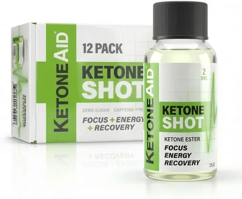 Vista 3 de KetoneAid Ketone Shot Energía de éster cetónico Sin azúcar, sin cafeína (12 unidades)