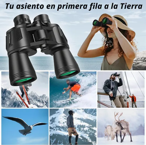 Vista 3 de RONHAN Prismáticos para adultos de alta potencia, militares HD profesionales/diarios, impermeables, 20x50, para observación de aves, viajes, caza