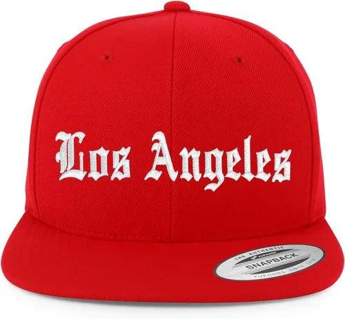 Vista 5 de Trendy Apparel Shop Los Angeles City Old English Bordado Flat Bill Snapback Gorra
