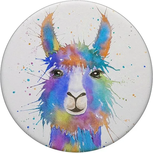 Vista 3 de Cool Llama Design Paint Splatter on White For Llama Lovers - PopSockets Grip and Stand for Phones and Tablets