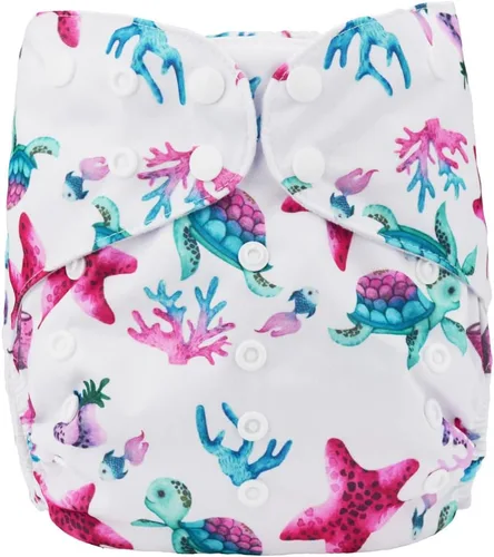 Vista 4 de Pañal de tela de 2 a 7 años de edad, bolsillo reutilizable lavable Junior Grande Azul