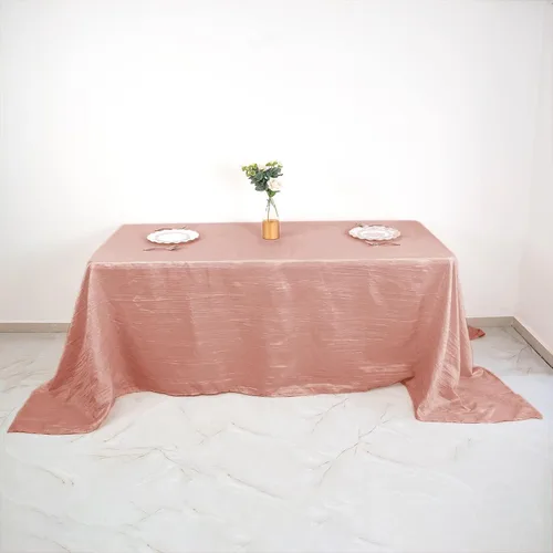 Vista 16 de Tableclothsfactory Mantel rectangular de tafetán arrugado de acordeón azul polvoriento, de 60 x 102 pulgadas, perfecto para ceremonias de boda