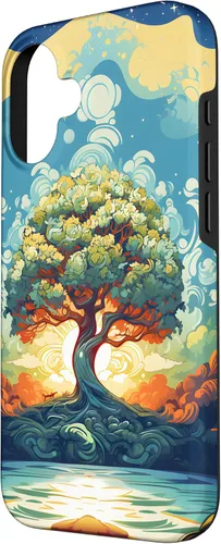 Vista 2 de iPhone 16 Sunrise Spiritual Sun Water Tree of Life Case