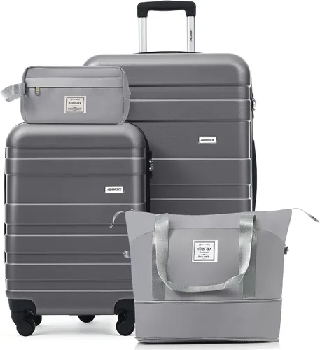 Vista 44 de Merax 3 piezas expandible ABS Hardshell equipaje Sets Spinner Wheel Maleta TSA Lock Suit Case, Apertura frontal negra, Juego de 2 piezas, Maleta