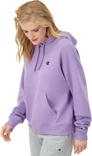 Vista 3 de Champion Sudadera con capucha para mujer, Powerblend, forro polar, sudadera para mujer, logotipo C (regular o plus), Lavish Lavender C Logo