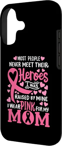 Vista 2 de Breast Cancer Awareness Wear Pink for My Mom Support Kids Case for iPhone 17