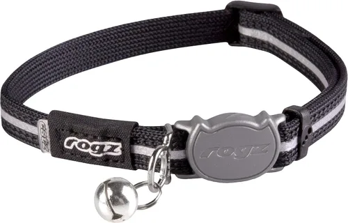 Vista 2 de Rogz Collar reflectante de nailon para gato con clip separable y campana extraíble, totalmente ajustable para adaptarse a la mayoría de las razas