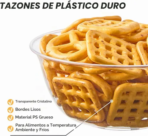 Vista 3 de Cuencos pequeños de plástico transparente de 8 onzas, paquete