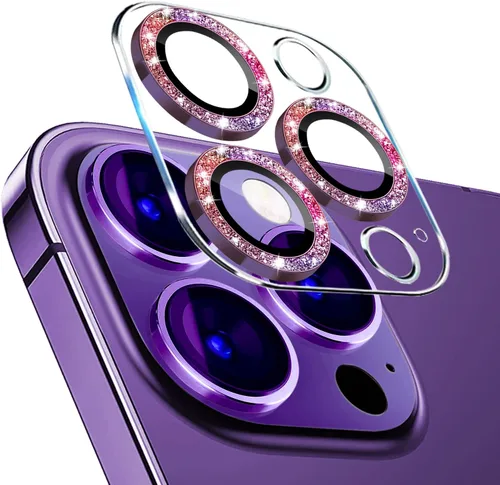 Vista 10 de Protector de lente de cámara compatible con iPhone 13 Pro / 13 Pro Max, protector de lente de cámara de vidrio templado de metal Plus, compatible