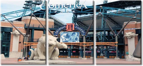 Vista 32 de TUMOVO American Major Baseball - Lienzo decorativo para pared, diseño de estadio de los Bravos, 3 piezas, arte de pared de Filadelfia, cuadros