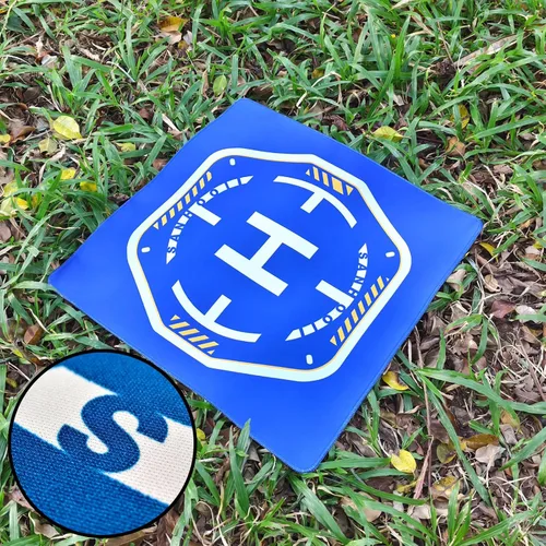 Vista 7 de Drone UAV Landing Pad Helipad Launch 19.69 x 19.69 pulgadas (19.7 in) y 0.118 in (grosor) ponderado nocturno reflectante suelo pico portátil