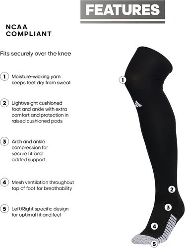 Vista 2 de adidas Calcetines de fútbol unisex adizero (1 par) acolchados sobre la rodilla de ajuste largo para hombres y mujeres