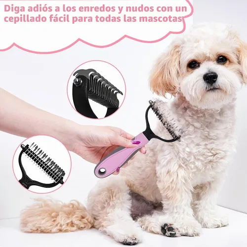 Vista 8 de Solución Completa de Aseo para Mascotas de Aiolpy - Kit de 9 Piezas con Cepillo Slicker, Herramienta Antinudos y Peine de Aseo para Todas las Razas