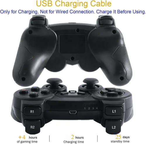Vista 3 de Controlador de juego inalámbrico para Windows PCRaspberry PiPS3 Gamepad recargable para juegos Joystick portátil Joypad para computadora