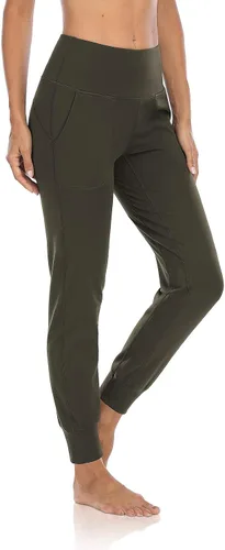 Vista 3 de DIBAOLONG - Pantalones deportivos de yoga para mujer tiro alto ligeros pierna ajustada con bolsillos