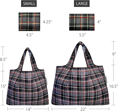 Vista 3 de allydrew Unisex P74005 Large & Small Foldable Tote NylonReusable Grocery Bag